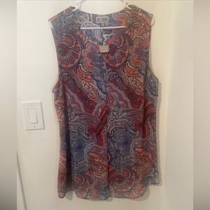 JM Collection XL Tank Top Multicolor Design Metal